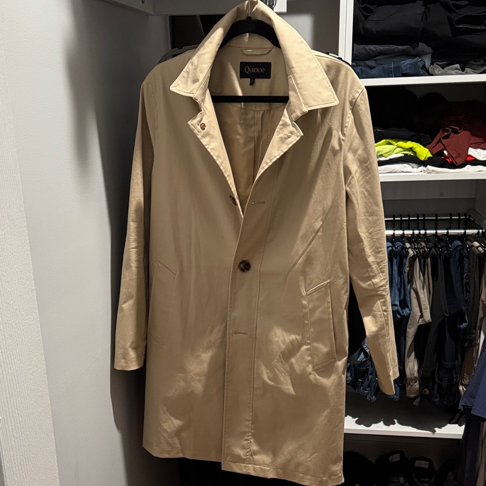 Quince Men's Comfort Stretch Trench Coat, Size Small